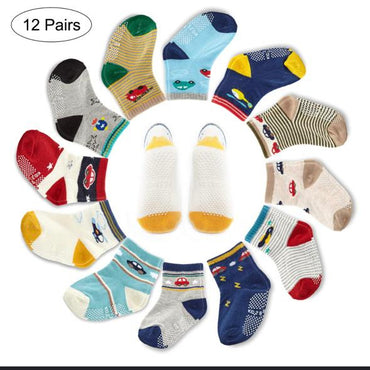Display of colorful baby socks with a 'Desertcart Seychelles' logo at the top.