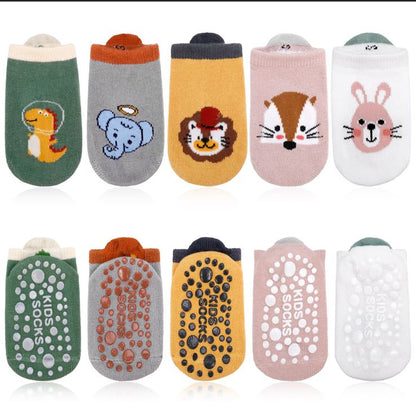Baby traction socks with various designs displayed on a smartphone screen.