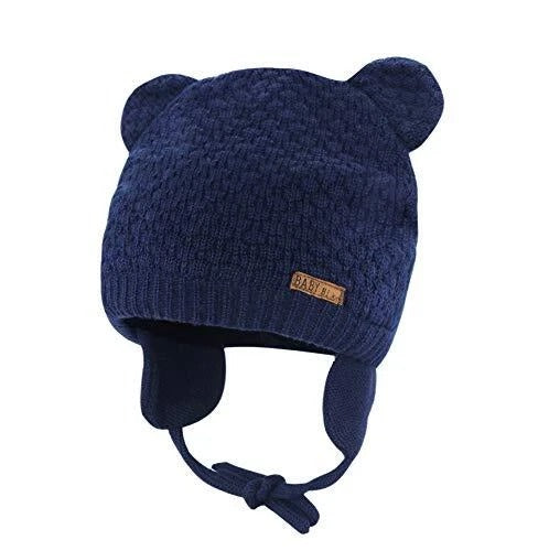 Cute Bear Fleece-Lined Earflap Baby Hat