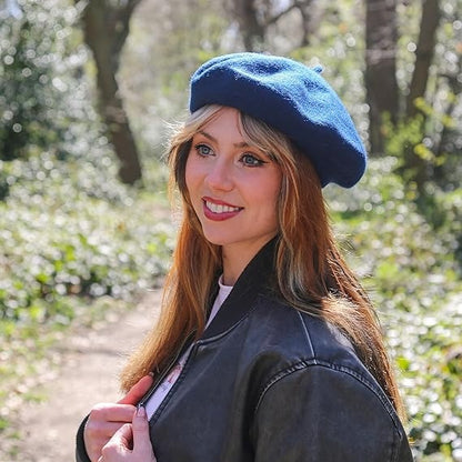 TRIXES Classic French Beret Hat for Women - Fashionable Artist Warm Felt