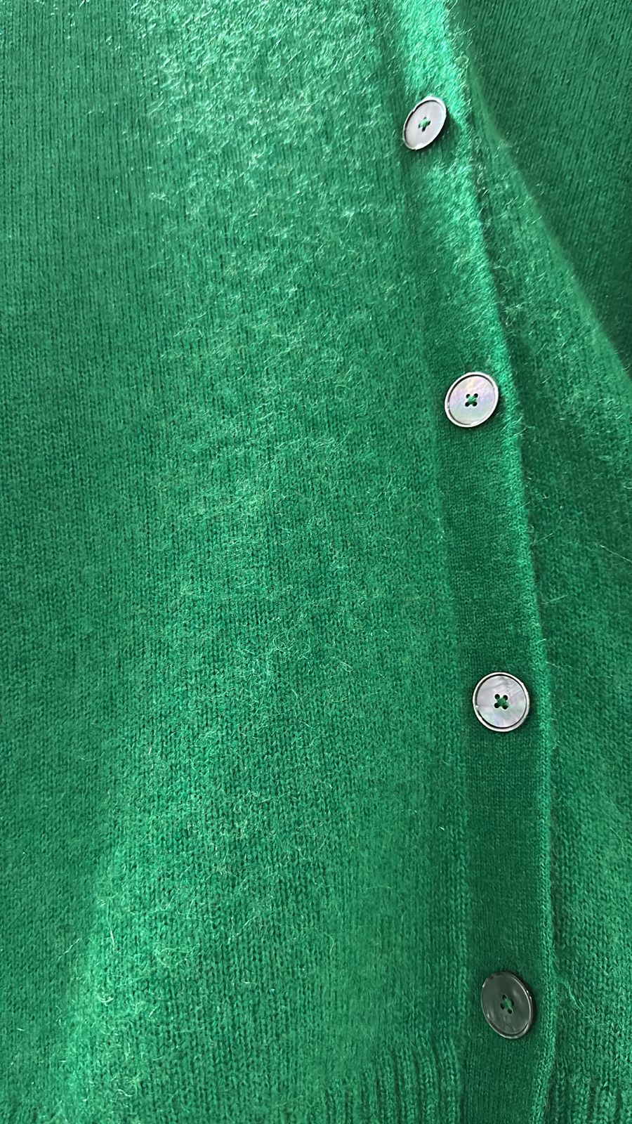 Jaeger Cozy Knit Button-Front Cardigan – Emerald Green
