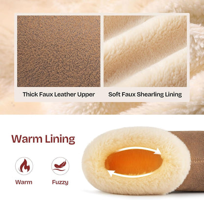 EverFoams Women's Micro Suede Cozy Winter Slippers with Fuzzy Shearling Lining Memory Foam