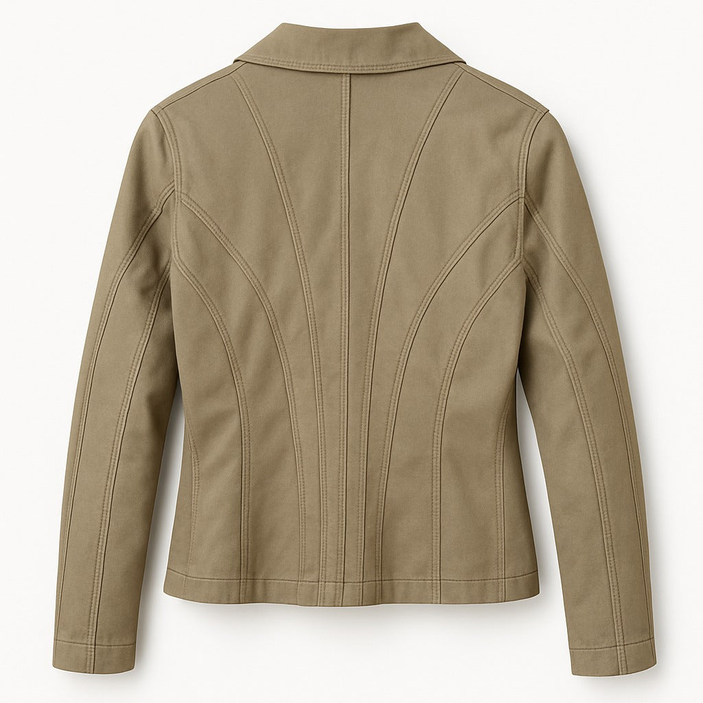 OUI Women's Olive Denim Cropped Jacket