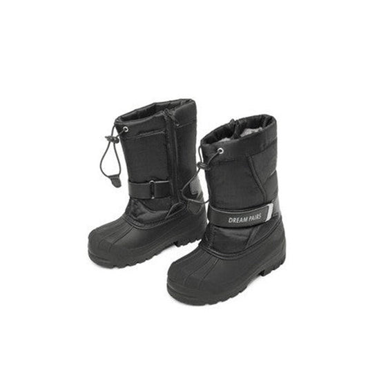 Dream Pairs Kids Waterproof Mid-Calf Black Snow Boots.