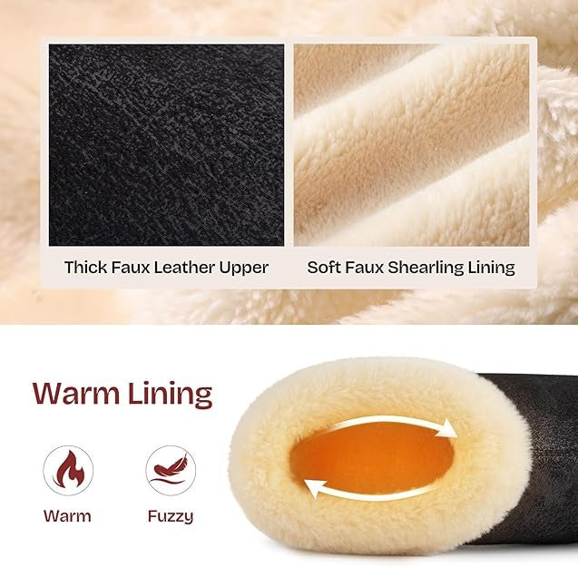 EverFoams Women's Micro Suede Cozy Winter Slippers with Fuzzy Shearling Lining Memory Foam