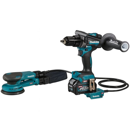 Makita The Set of  HP001G 40V Max Cordless Hammer Driver Drill and Powered Random Orbit Sander