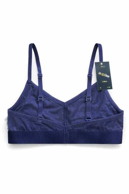 Girls Art Class 2-Pack Cotton Bralette Set Navy Pink