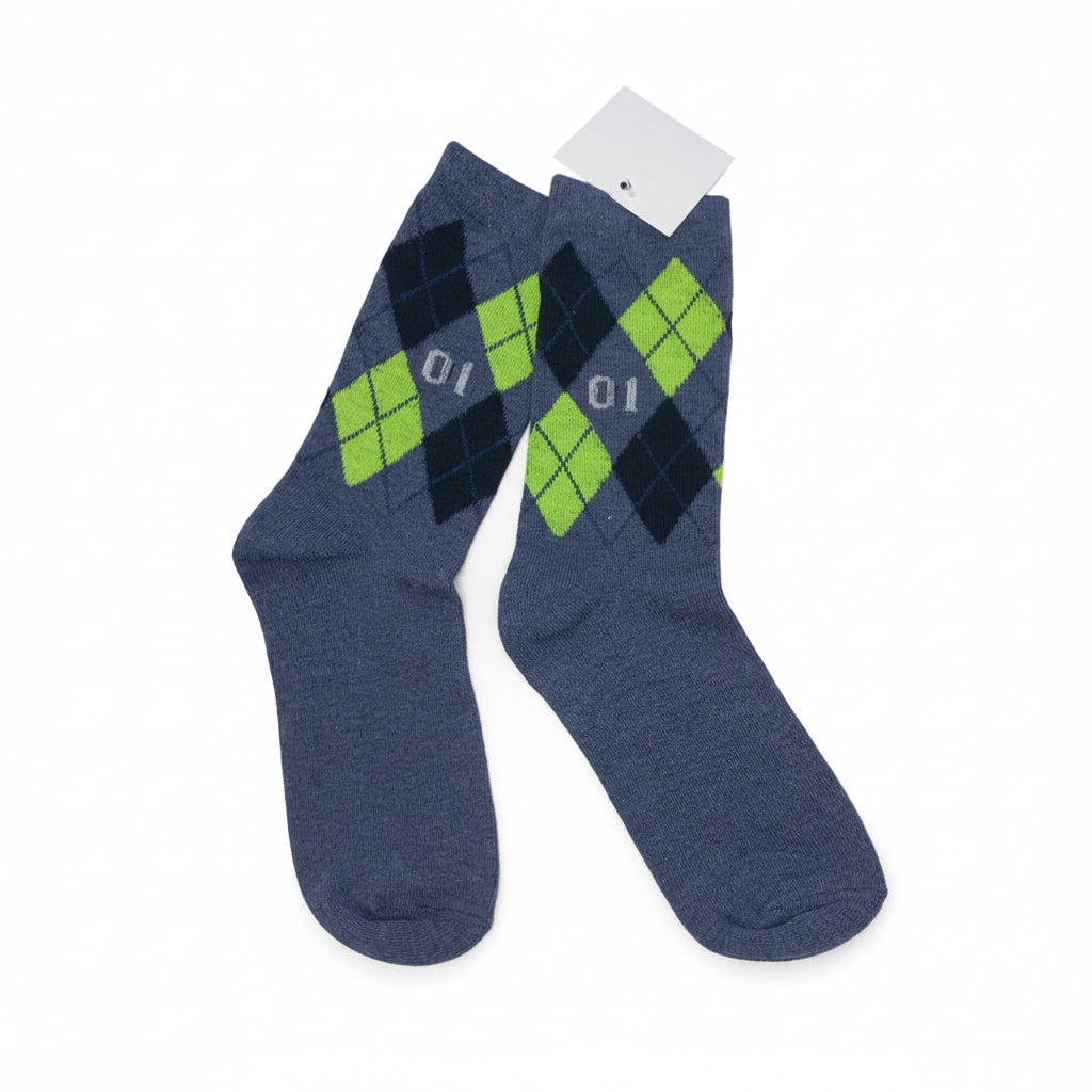 Argyle Mid-Calf Dress Socks