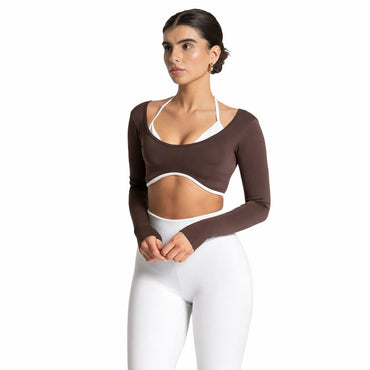 Teveo Contrastline long-sleeve with Integrated Bra