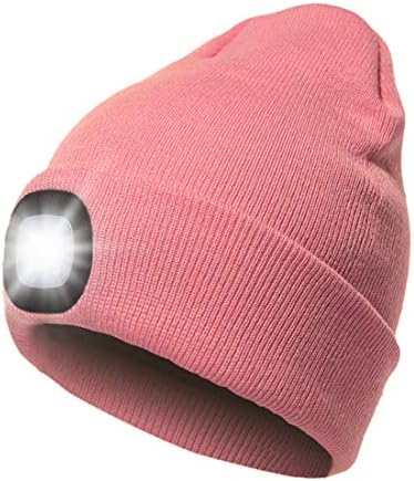 ATNKE Rechargeable LED Lighted Beanie Hat – Bright Hands-Free Headlamp for Winter