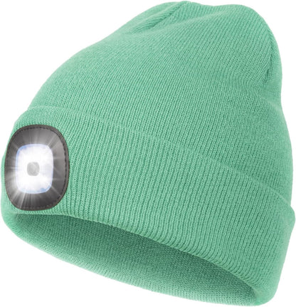 ATNKE Rechargeable LED Lighted Beanie Hat – Bright Hands-Free Headlamp for Winter