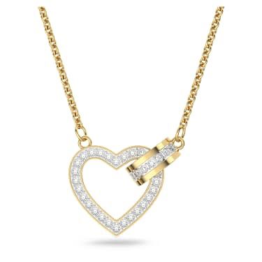 Swarovski Gold-Plated Heart & Circle Crystal Pendant Necklace