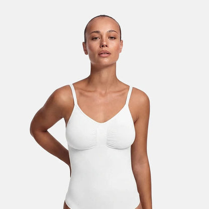 Creamy Sculpting Shapewear Bodysuit with Slip