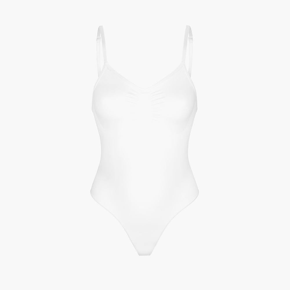 Creamy Sculpting Shapewear Bodysuit with Slip