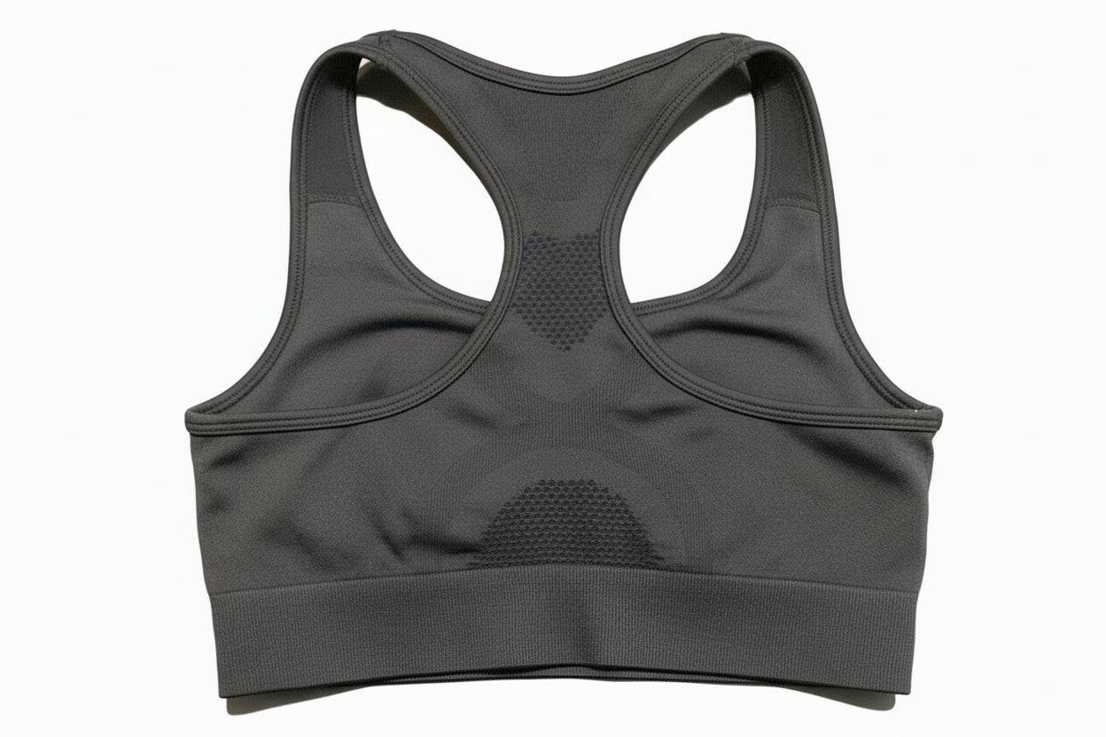 Sporty Black Sports Bra with Racerback - Comfortable & Stylish