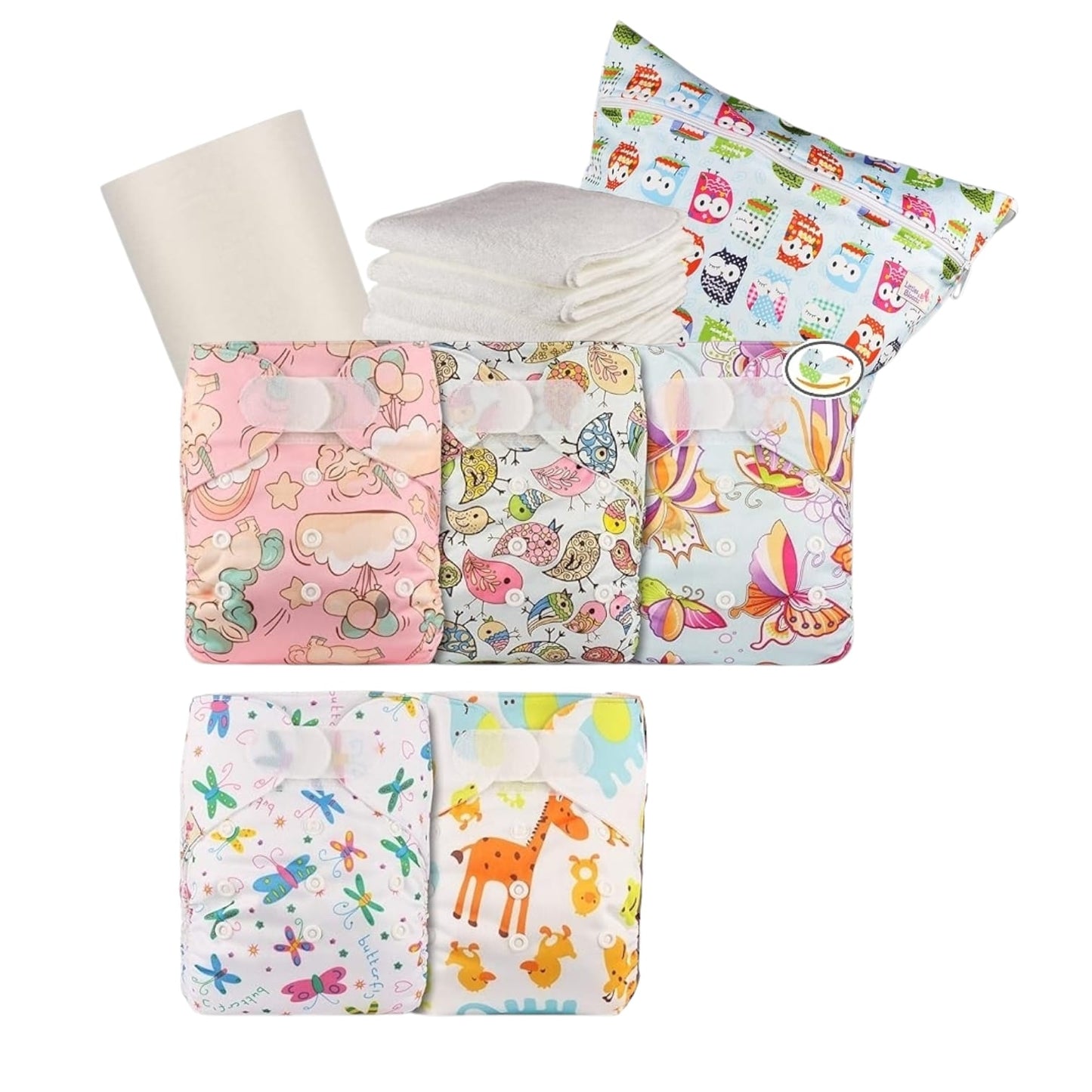 Littles & Bloomz Pocket Cloth Nappies with Hook & Loop
