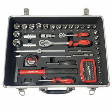 Craftzone Aluminum Tool Kit Case with 128 pcs