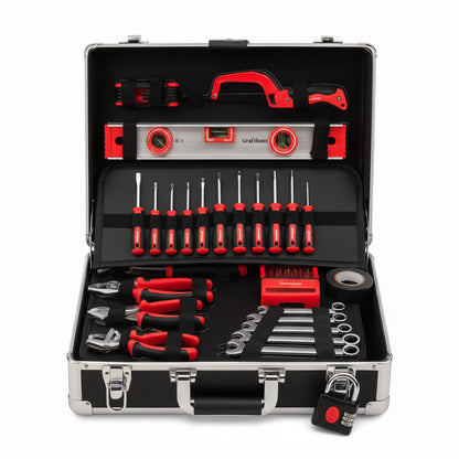 Craftzone Aluminum Tool Kit Case with 128 pcs