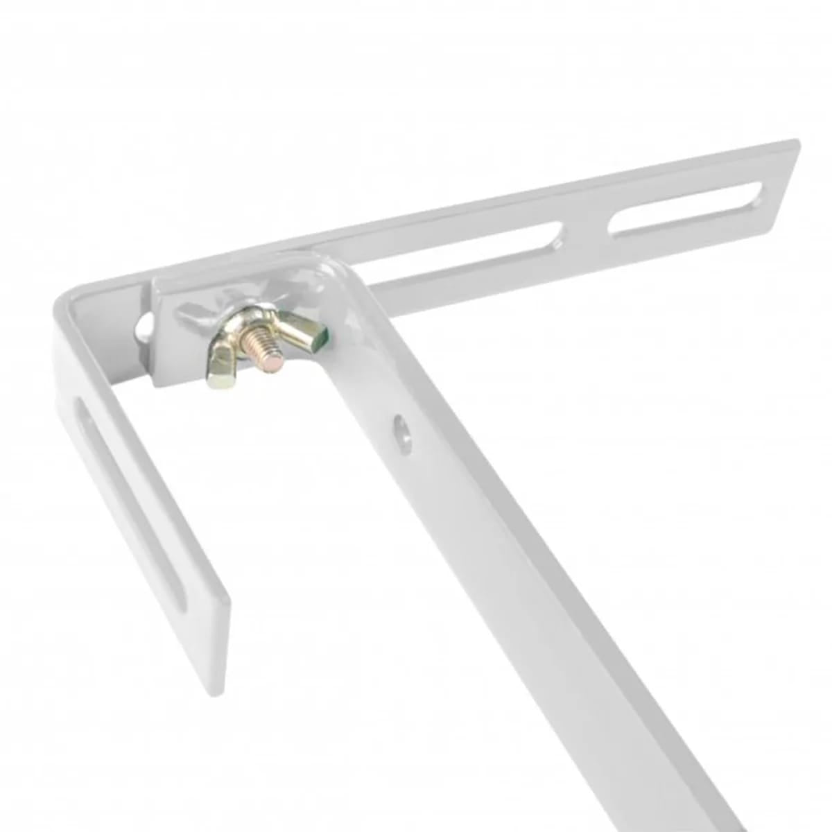 XCLOU GARDEN White Adjustable Dual-Arm Flower Box Holder for Balcony