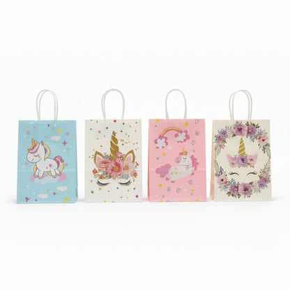 USGohin Unicorn Kraft Paper Gift Bags - 12 Pack, 15x21x8 cm