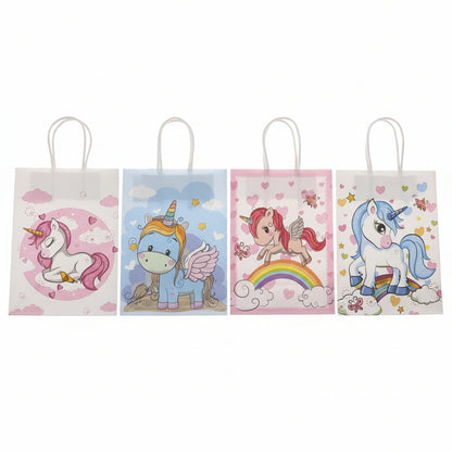 USGohin Unicorn Kraft Paper Gift Bags - 12 Pack, 15x21x8 cm