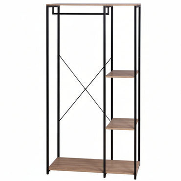 WOLTU Sturdy Wooden Coat Rack with Shelf and Shoe Storage