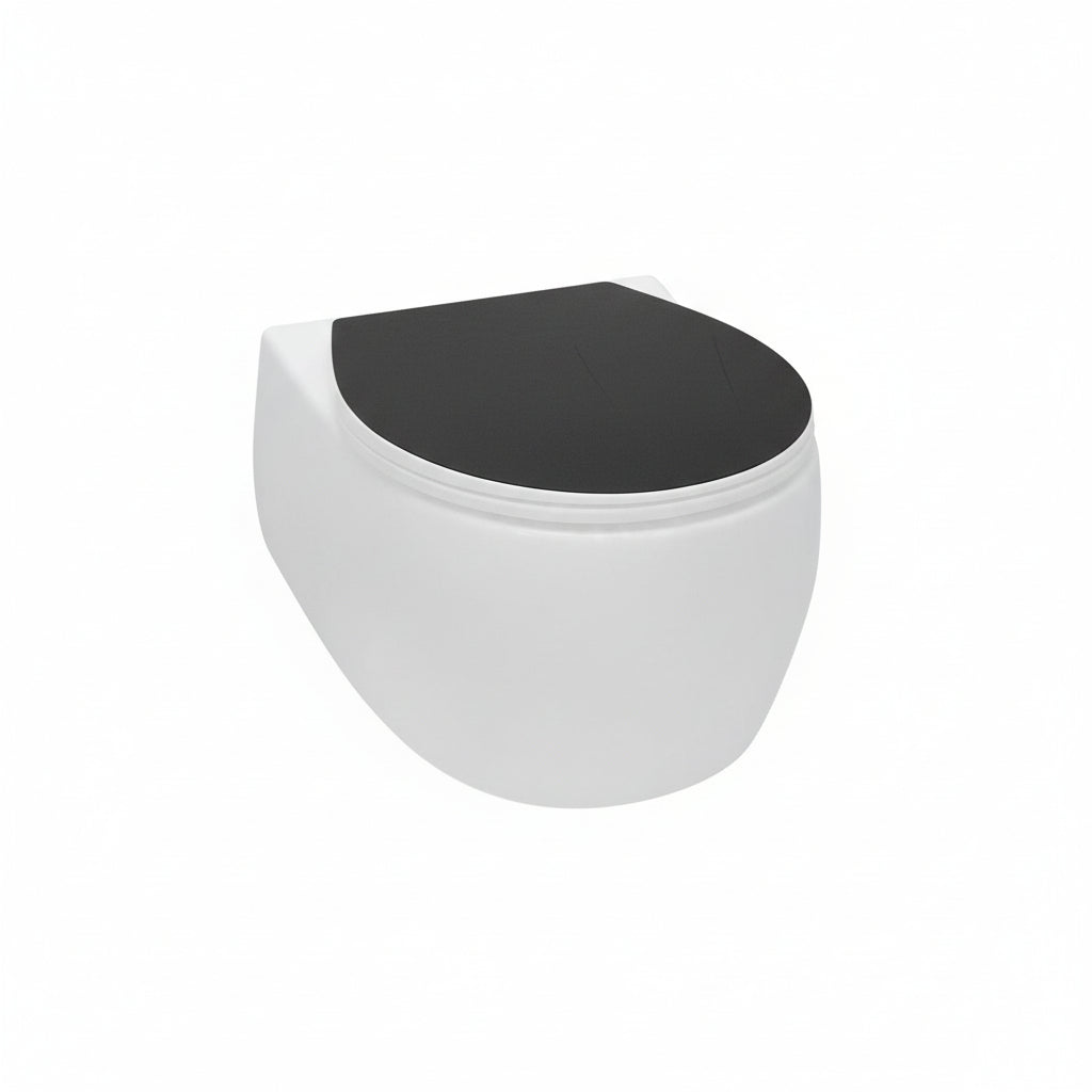 WENKO Duroplast Black 3D Soft‑Close Universal Toilet Seat