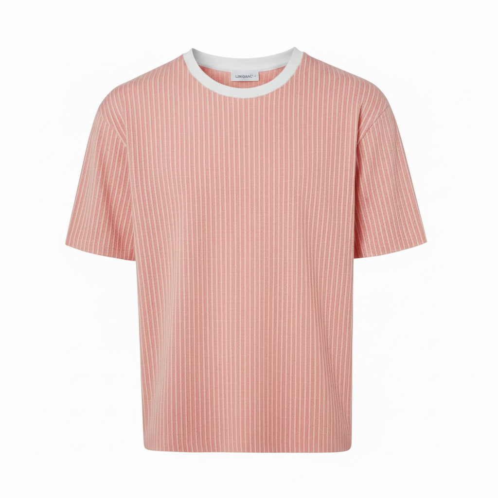 Livergy Summer Seersucker Men's Classic Fit T-ShirtLachs