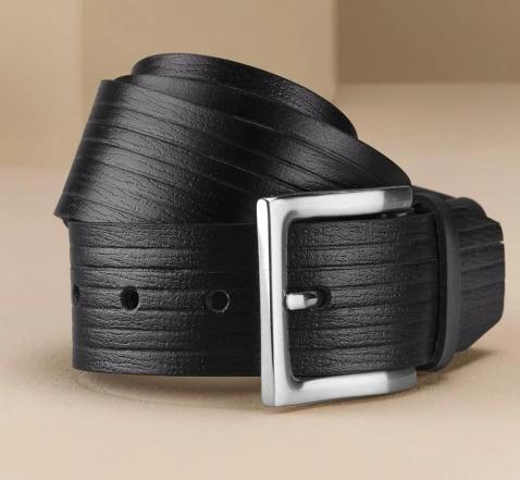 LIVERGY Leather Men's Belt With Classic Pin Buckle