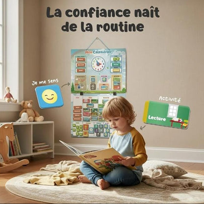 Smart Panda Children's Magnetic Calendar with Weather, Date, Mood and Time (french version)