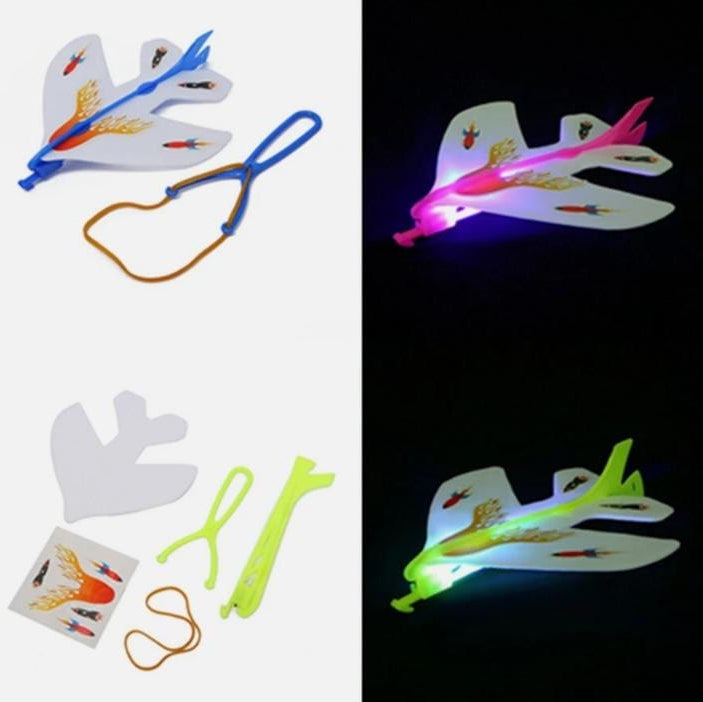 Elastic Flash LED Glider Plane Children's Toy