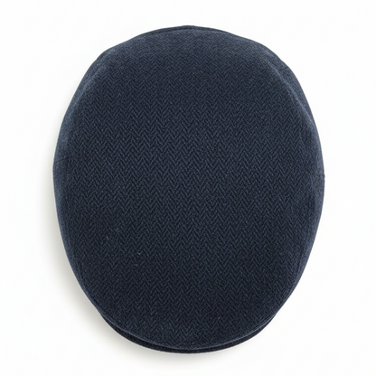 Heddle & Reed Harris Tweed Flatcap Blue Herringbone