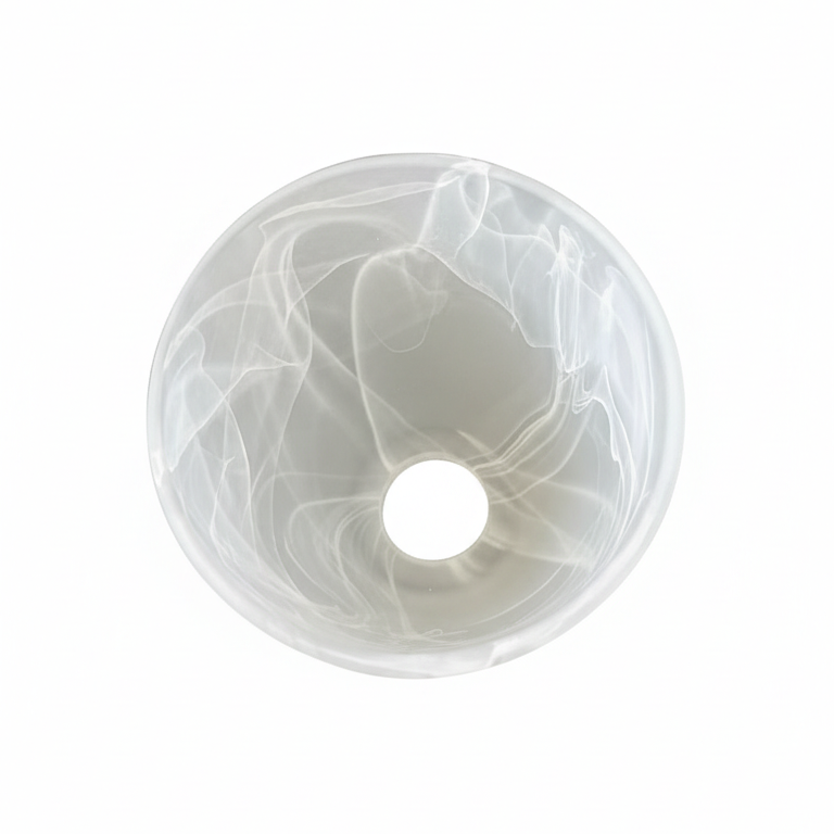 Lampshade E14 replacement glass lamp glass white alabaster height 95mm ø100mm hole 30mm