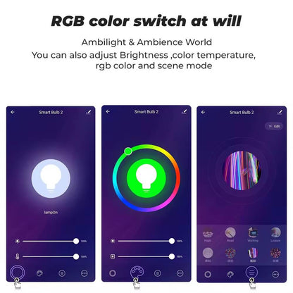 SMATRUL Tuya Smart WiFi 10W RGB E27 Bulb 1000lm