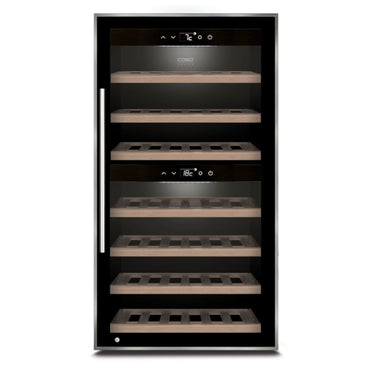 CASO WineComfort 66 Black Dual Zone Compressor Wine Refrigerator for 66 Bottles