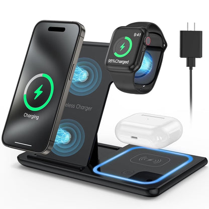 Wireless Charger, 3 in 1 Wireless Charging Station for Apple iWatch, AirPods, and Phones