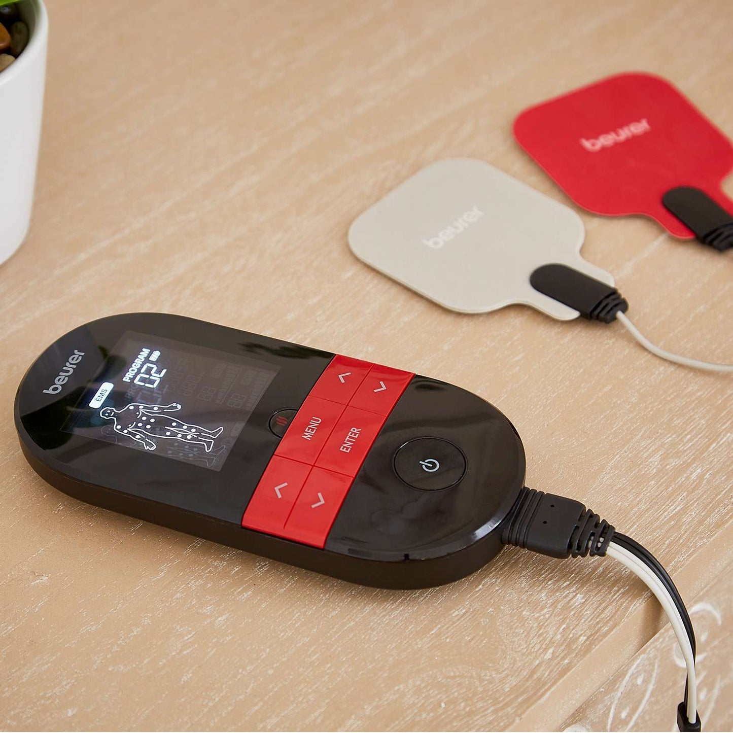 Beurer Digital TENS/EMS Device with Heat for Pain Relief & Muscle Stimulation