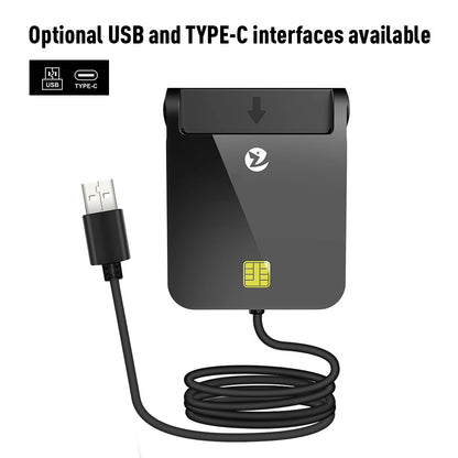 Zoweetek IC ID Card Reader USB 2.0 Single Slot Credit Card Reader ZW-12026-8