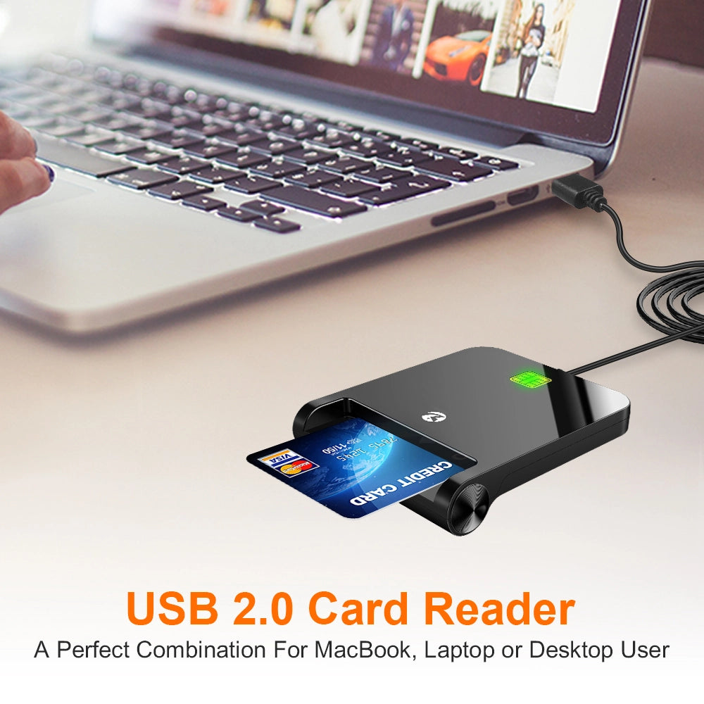 Zoweetek IC ID Card Reader USB 2.0 Single Slot Credit Card Reader ZW-12026-8