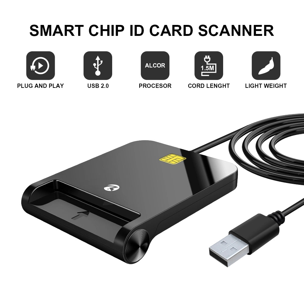 Zoweetek IC ID Card Reader USB 2.0 Single Slot Credit Card Reader ZW-12026-8