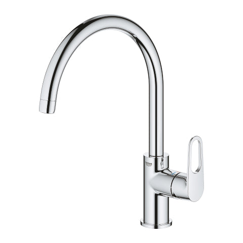 GROHE Start Flow Single-Lever Kitchen Sink Mixer, High Swivel Spout, Chrome Finish