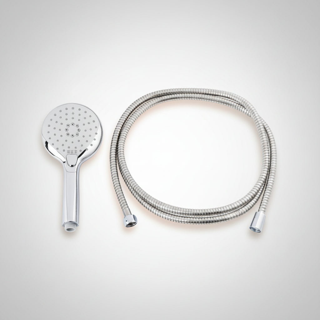 Livarno Home Shower Head Set With Hand Shower Round Silver