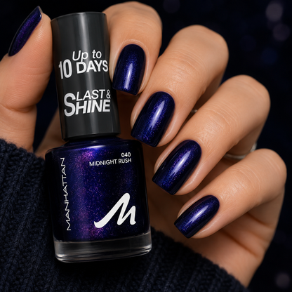 MANHATTAN Cosmetics Last & Shine Nail Polish 8ml, 040 Midnight Rush