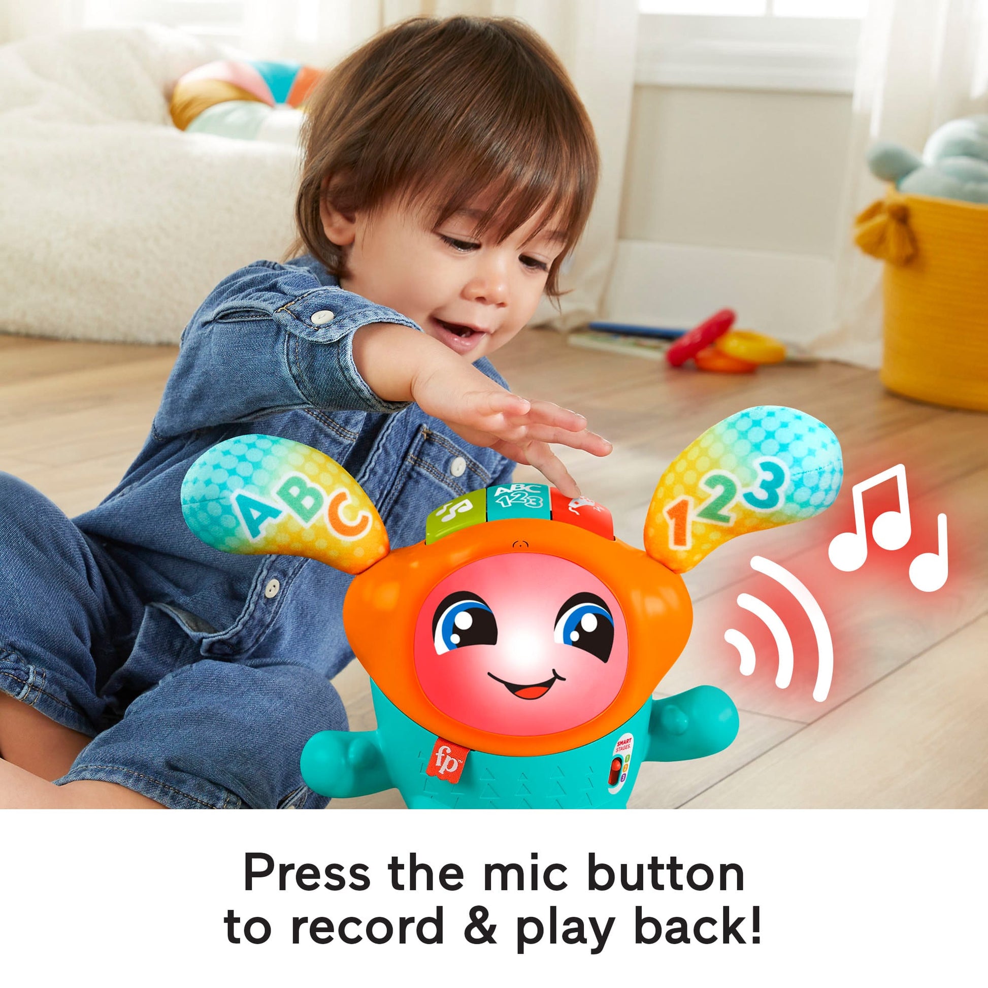 Fisher-Price DJ Bouncin' Beats Baby Learning Toy with Lights and Music