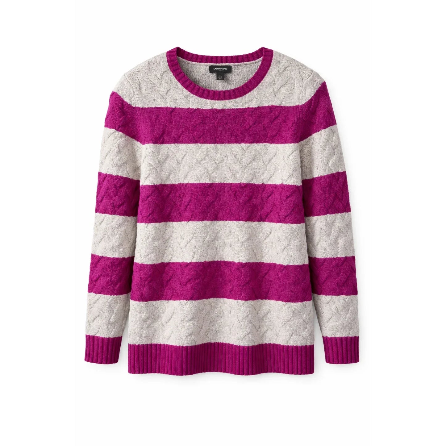 Lands' End Women's L Drifter Crewneck Cable Knit Sweater - Gomix Brands Outlet