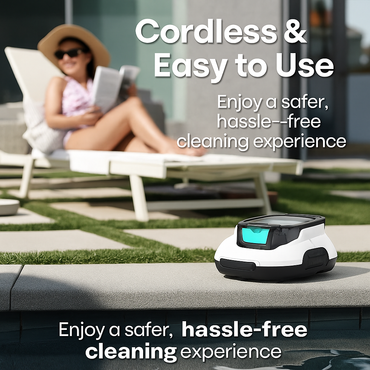 Aiper Scuba SE White Cordless Robotic Pool Cleaner: Efficient Hydrodynamic Design, Auto-Parking
