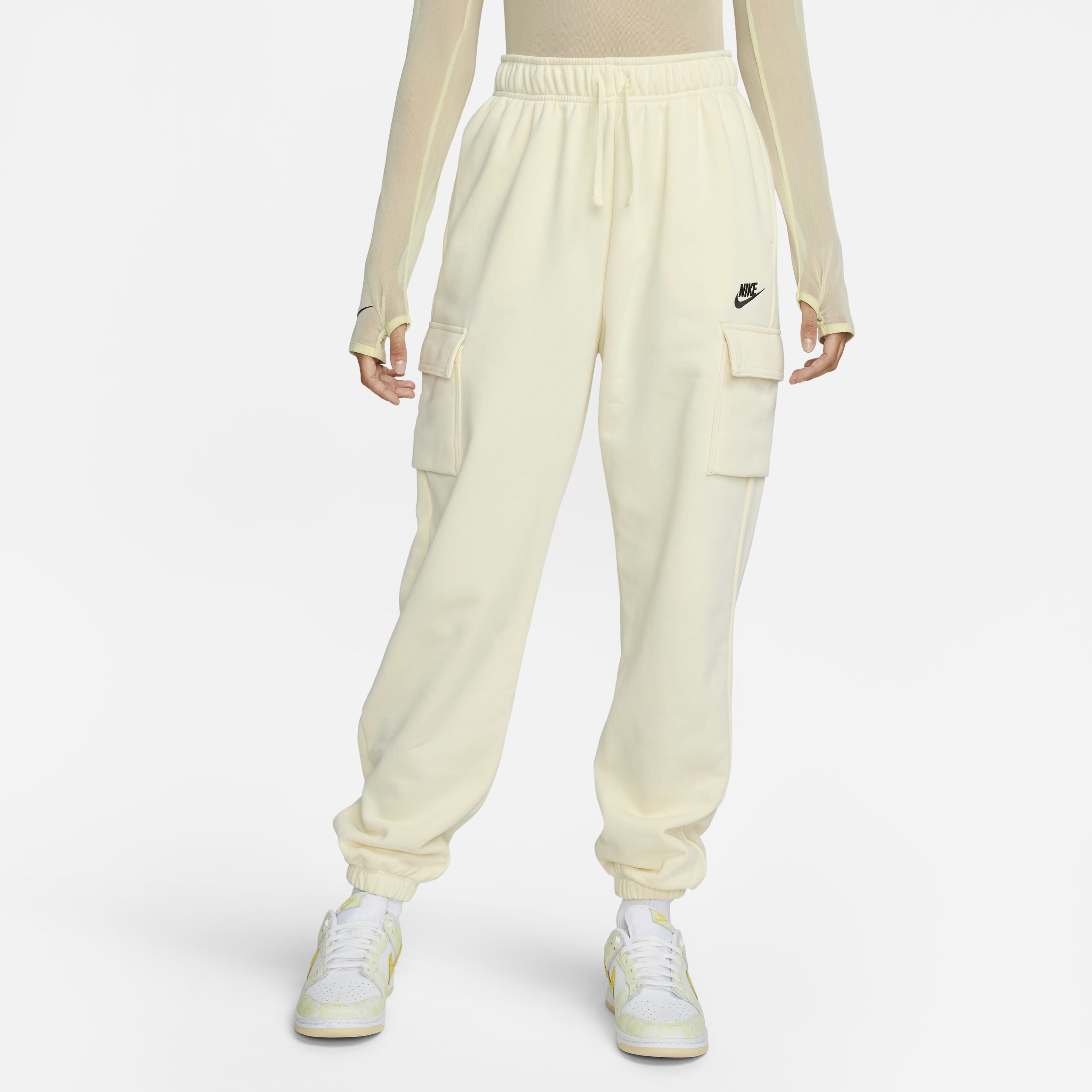 Nike Women's Mid-Rise Oversized Cargo Tracksuit Bottoms - Club Fleece Comfort