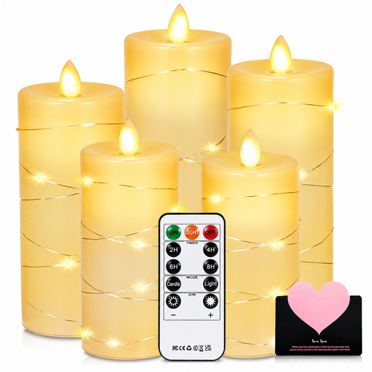 JOYBOY Flameless LED Candles Remote Control 5-Piece Set