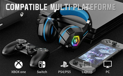 Ozeino ZW1 Pro Gaming Headset: RGB LED, 50mm Drivers, Noise-Canceling Mic