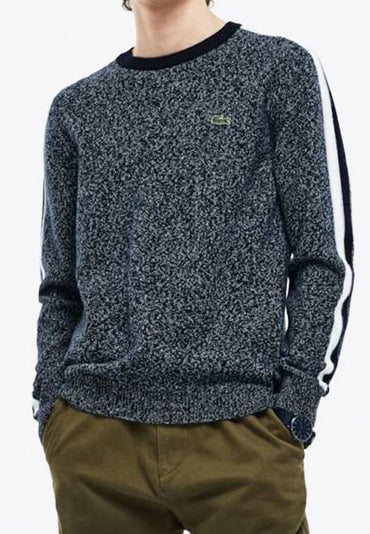 Lacoste Grey Wool Jumper - Comfortable Crew Neck Knitwear